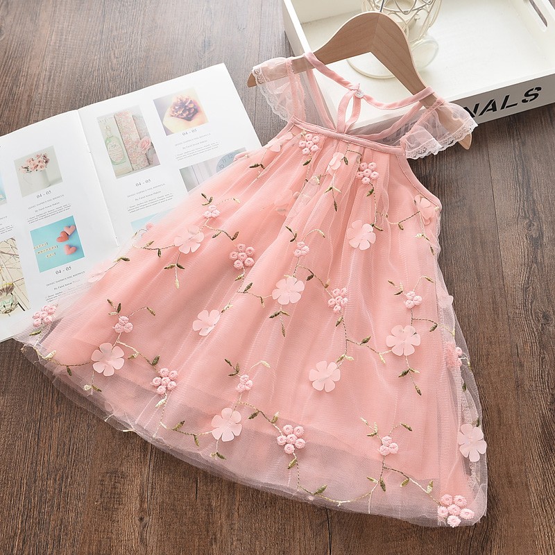 Keelorn Girls Dress Summer 2022 Kids Clothes Sleeveless Hollow Out Baby Princess Dresses For Baby Clothes Vestidos 2-7Y