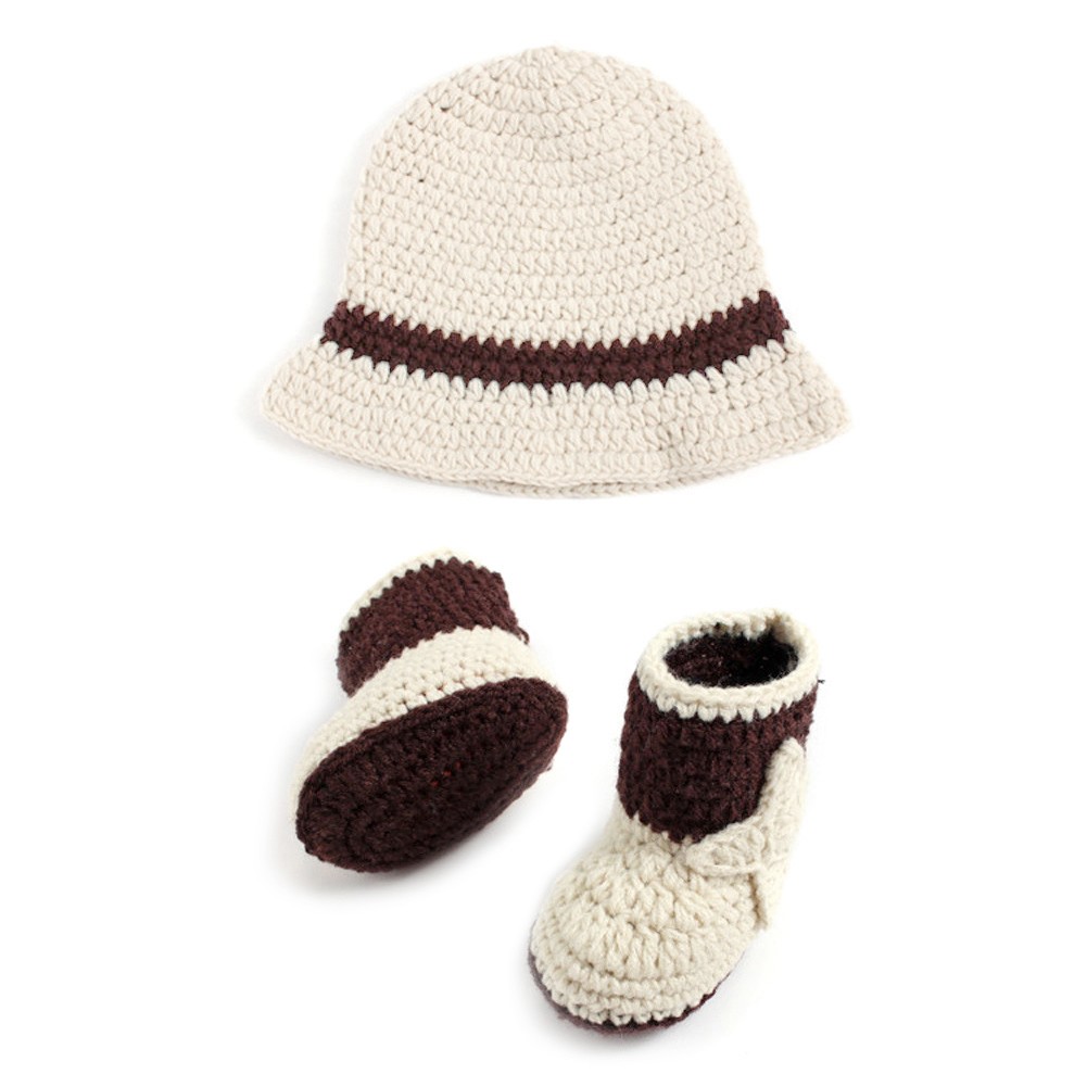 Newborn Baby Cute Cowboy Crochet Knit Costume Prop Outfits Photo Photography Baby Hat Photo Props Outfit