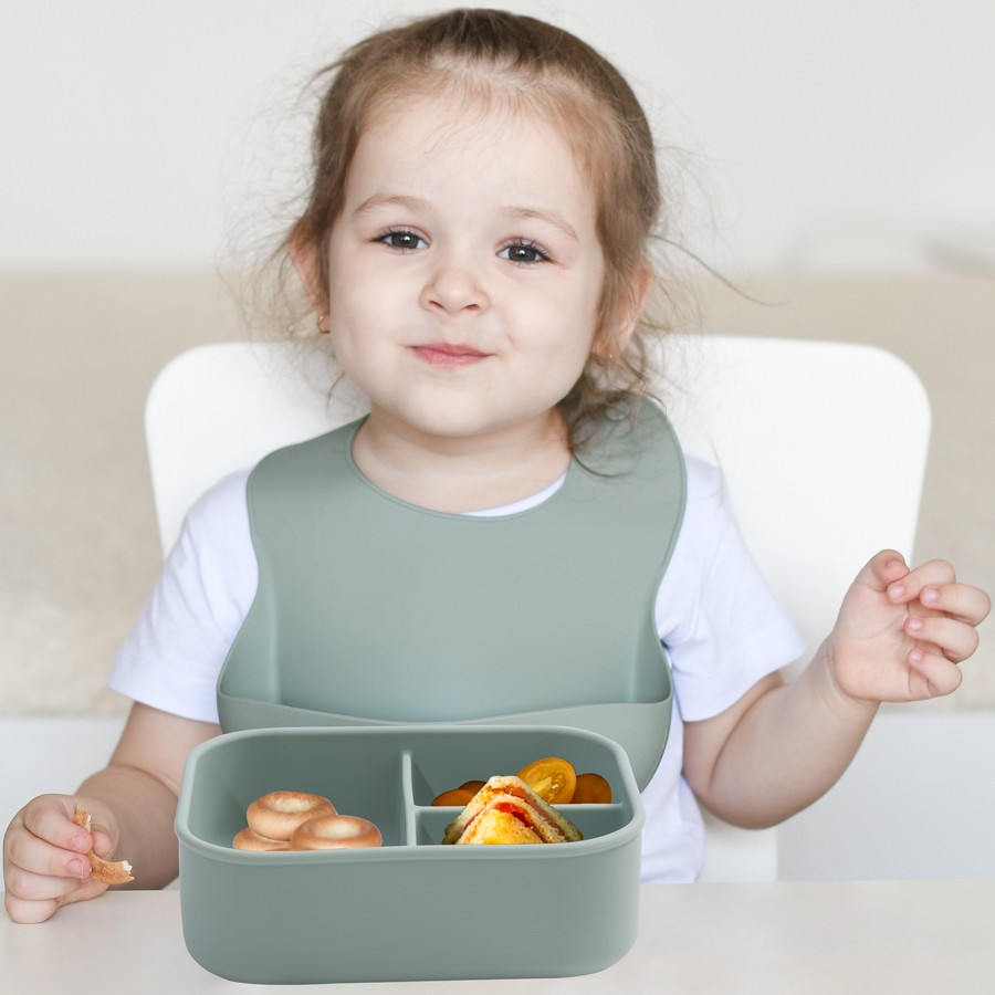 Baby Silicone Bowl Lunch Box Lunch Box With Lid Leakproof Soft Silicone Fresh Keeping Food Grade Silicone Material