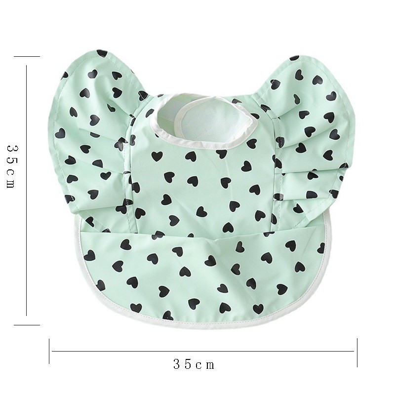 Waterproof Baby Food Eating Baby Bibs PU Cartoon Smock For Babies Feeding Clothes Sleeveless Bib With Pocket Newborn Baby Bib