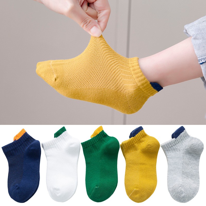 Soft Cotton Children Socks Cute Cartoon Casual Boys Socks Thin Mesh Summer 5pairs/lot Kids Socks Sport Baby Boy Socks 1-12 Years