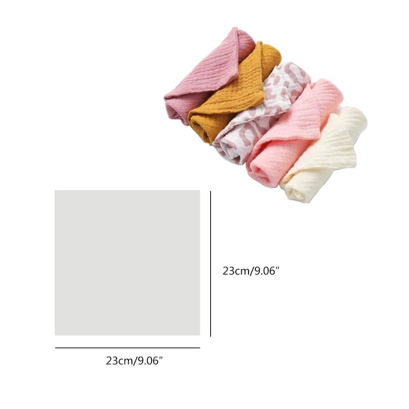 5pcs baby towels muslin cloth hand face wipes saliva bib handkerchief towel