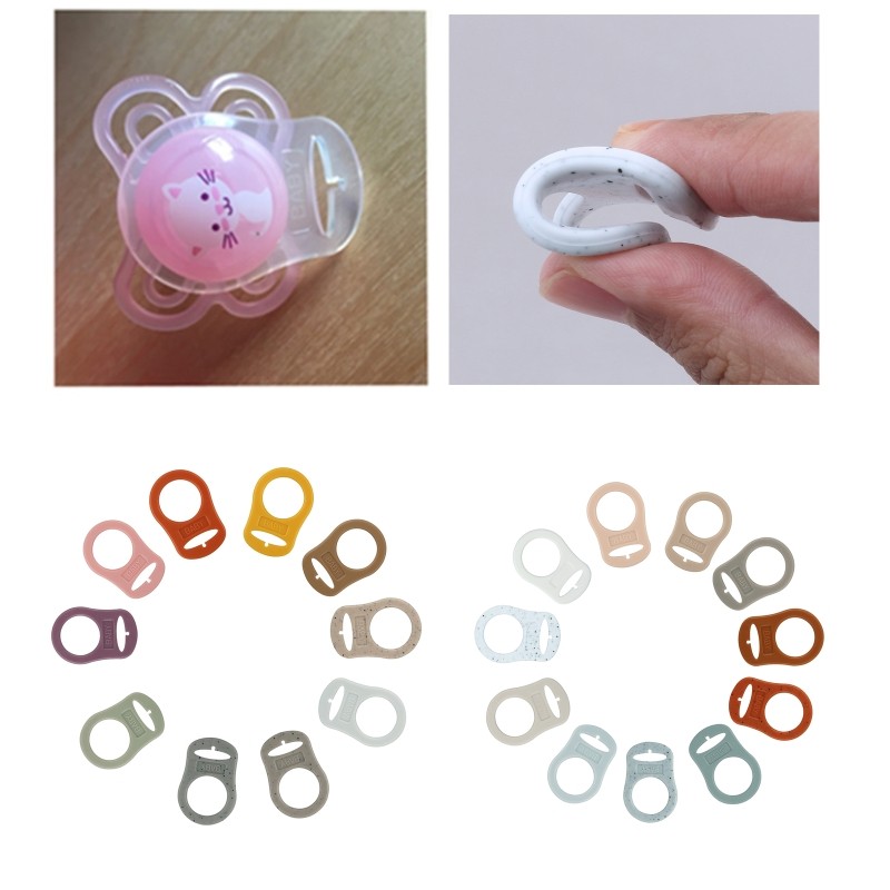 5pcs/lot Dummy Pacifier Holder Clip Adapter Ring Button Pattern Pacifier Adapter DIY Baby Shower Gift Accessories Baby Stuff