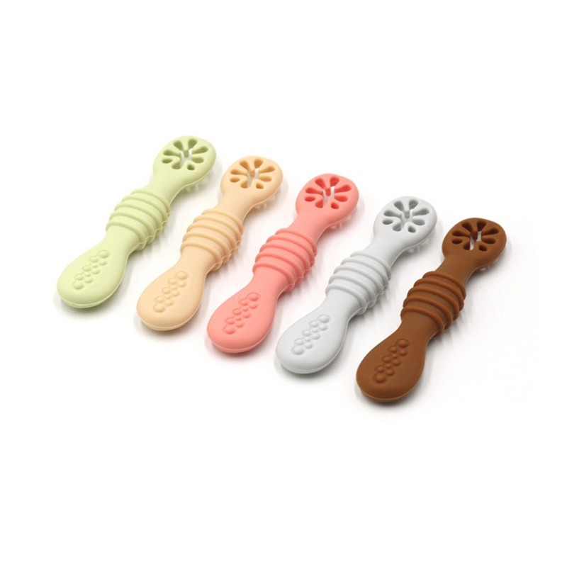 Baby Led Weaning Spoon Silicone Feeding Learning Scoop Training Tools Newborn Tableware