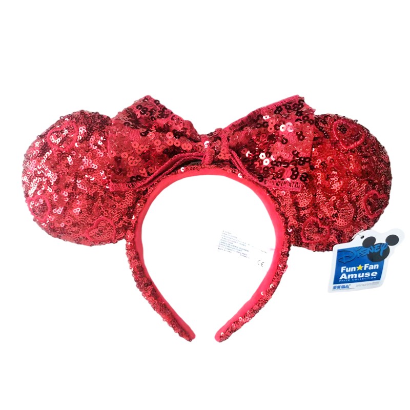 Cartoon Minnie Mermaid Princess Big Ears Headband Sequin Bows Ears Costume Headband Cosplay Plush Adult/Kids Headband Gift