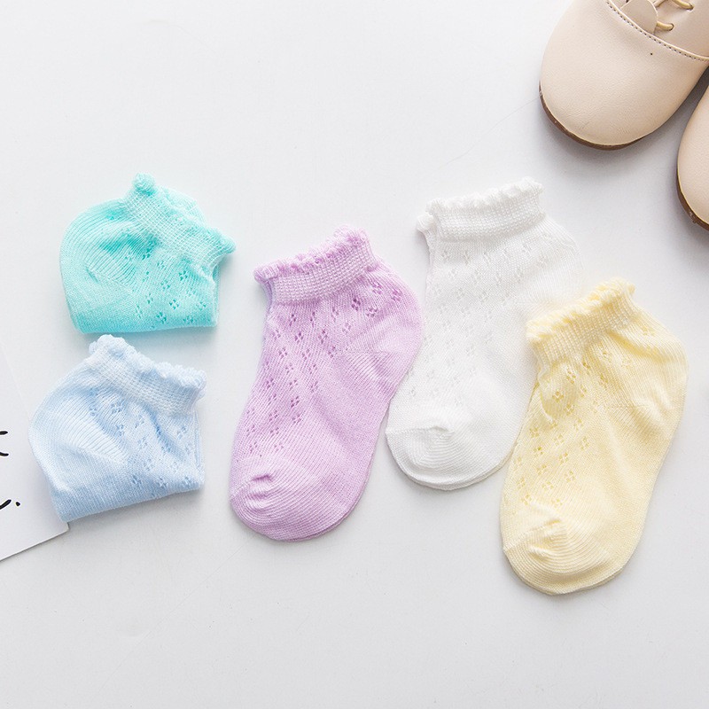 5pairs/pack Newborn Baby Socks Summer Thin Mesh Baby Socks for Girls Cotton Infant Baby Boy Socks Casual Sports Style 2020 New