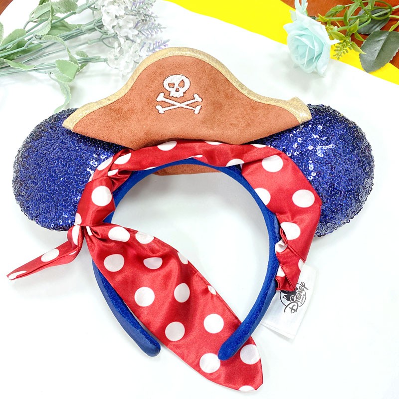 Original Disney Mickey Mouse Headband for Women Sequin Ears Costume Headband Cosplay Plush Adult Kids Headband