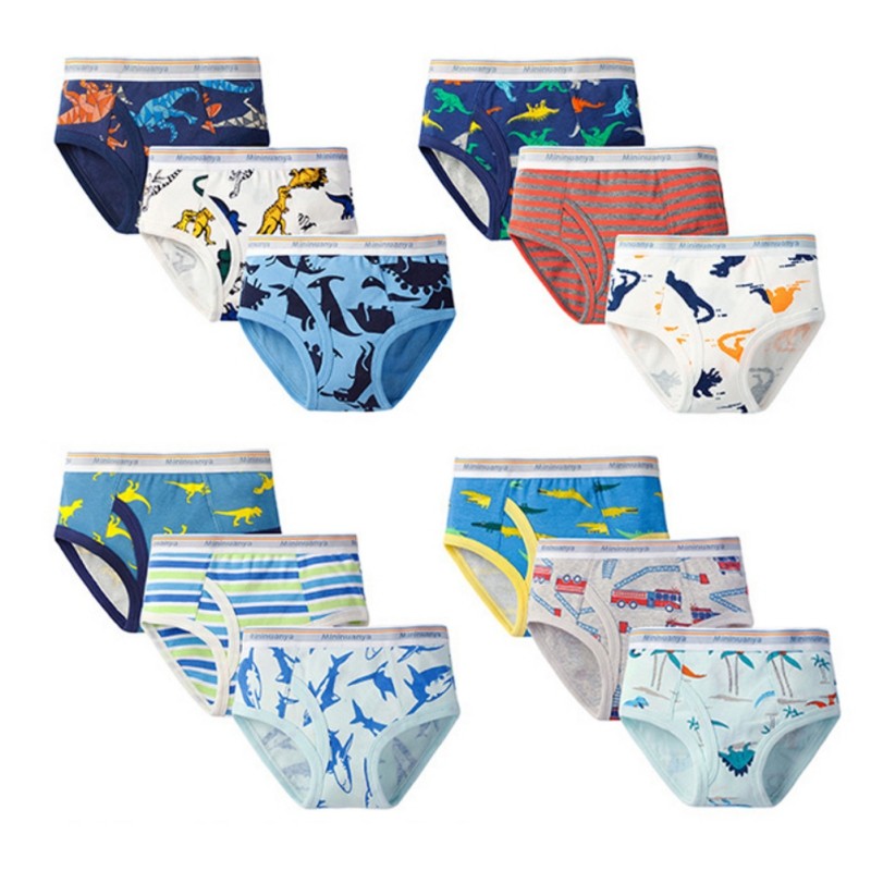 3pcs/set Cartoon Dinosaur Cotton Boys Boxer Underpants Children Panties Warm Cartoon Underwear Kids Panty Shorts 3-10 Years