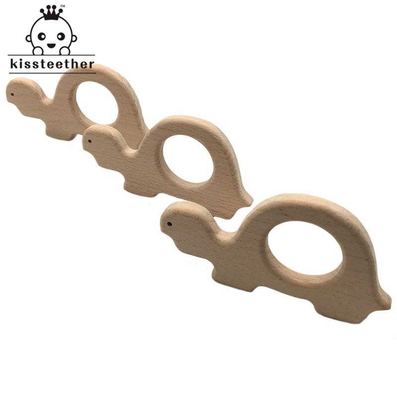 10pcs Safe Kara Teething Baby Cute Teether Antlers Design Wooden Ring Animal Shape Handmade Toy Wooden Teether - Giraffe Teether