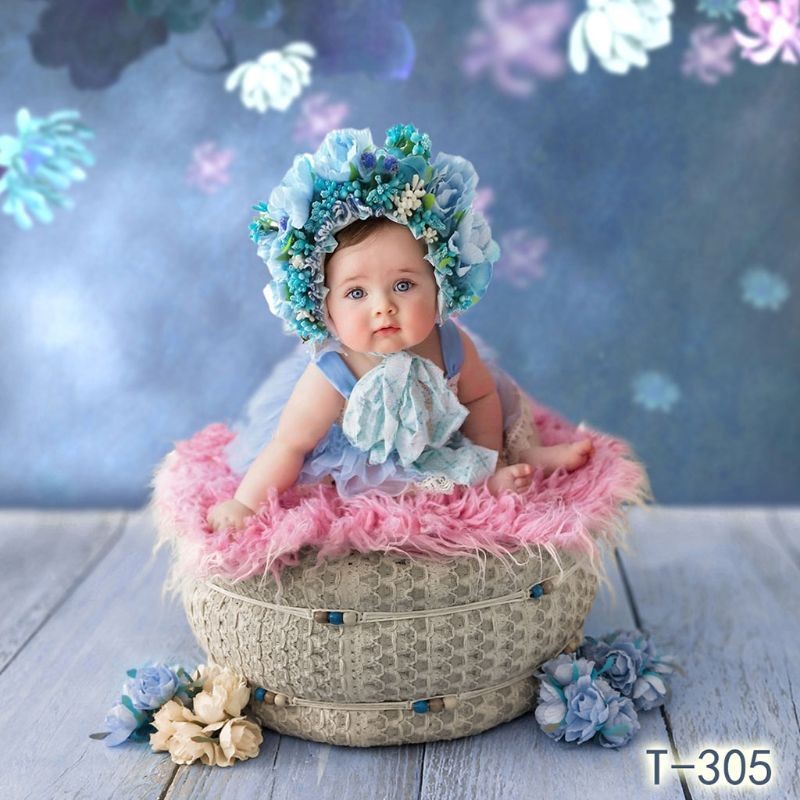 Newborn Photography Props Baby Handmade Flowers Colorful Bonnet Hat Infant Studio Shooting Photo Props Posing Accessories