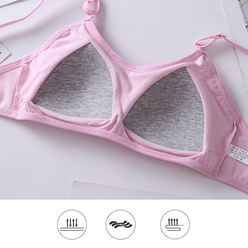 12-18Y Cotton Girls Bra Teenage Underwear Kids Sports Bra Adjustable Bra with Chest Pad Kids Seamless Bralette Puberty Clothes