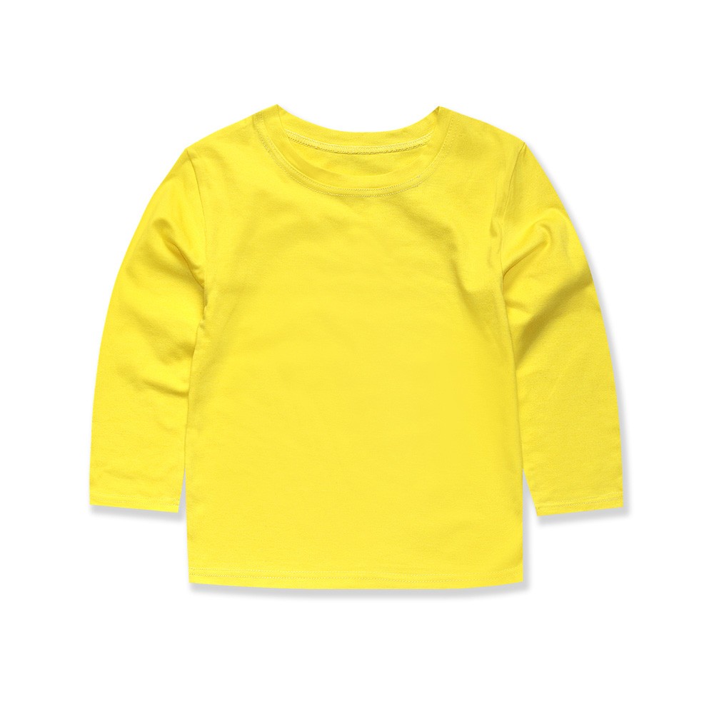 Boys Girls Full Sleeve T-Shirt Plain Cotton T-Shirt For Kids Casual Wear Kids Solid Tees Girls Tops For 2-14 Years