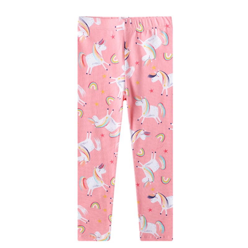 2022 Cotton Unicorn Print Children Leggings Children Leggings Breathable Elastic Trousers Spring Girls 2-8 Years Trousers