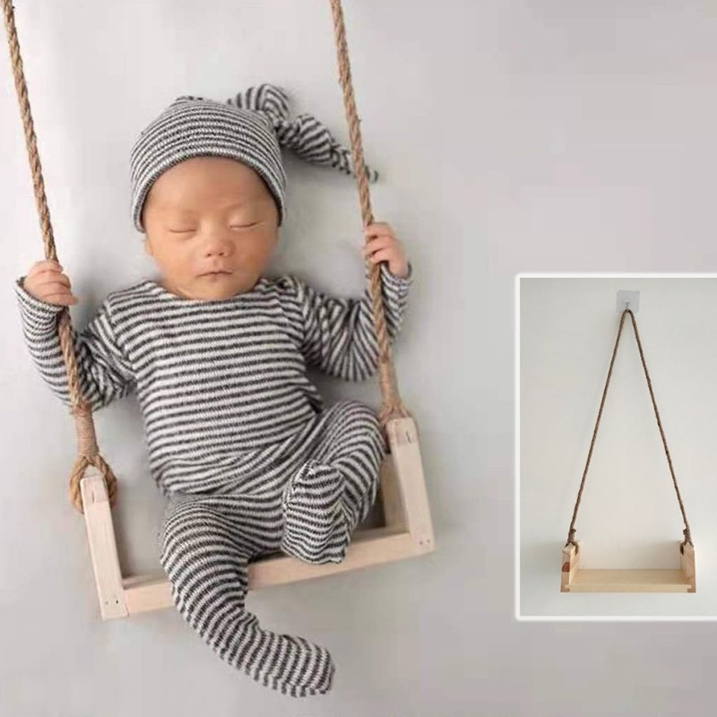 Newborn Photography Props Photo Swing Seats With Beautiful Flower Vine Baby Photo Studio Shoot Photo Studio Equipment