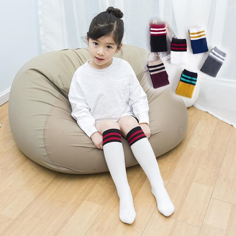 Kids Boys Toddlers Girls Socks Knee High Long Soft Cotton Baby Socks Stripped Children Socks School Clothes 4-9 Years