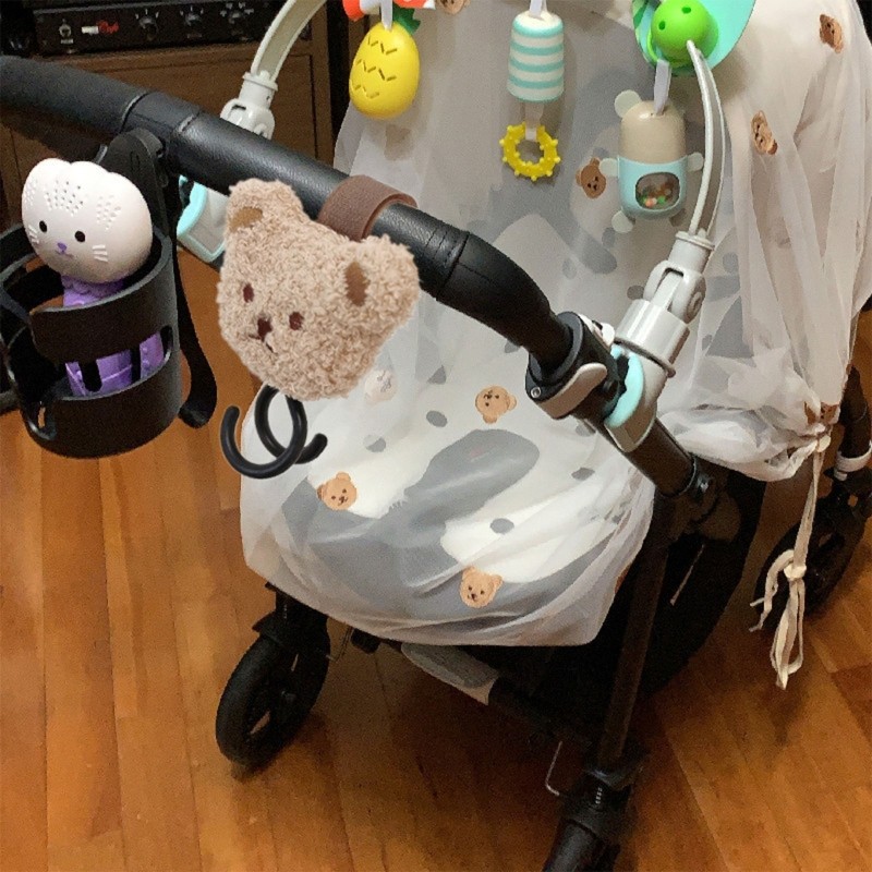 Cartoon Bear Adjustable Baby Stroller Hanging Hook Shopping Cart Hook Trolley Organizer Pushchair Hanger Hanging Hook