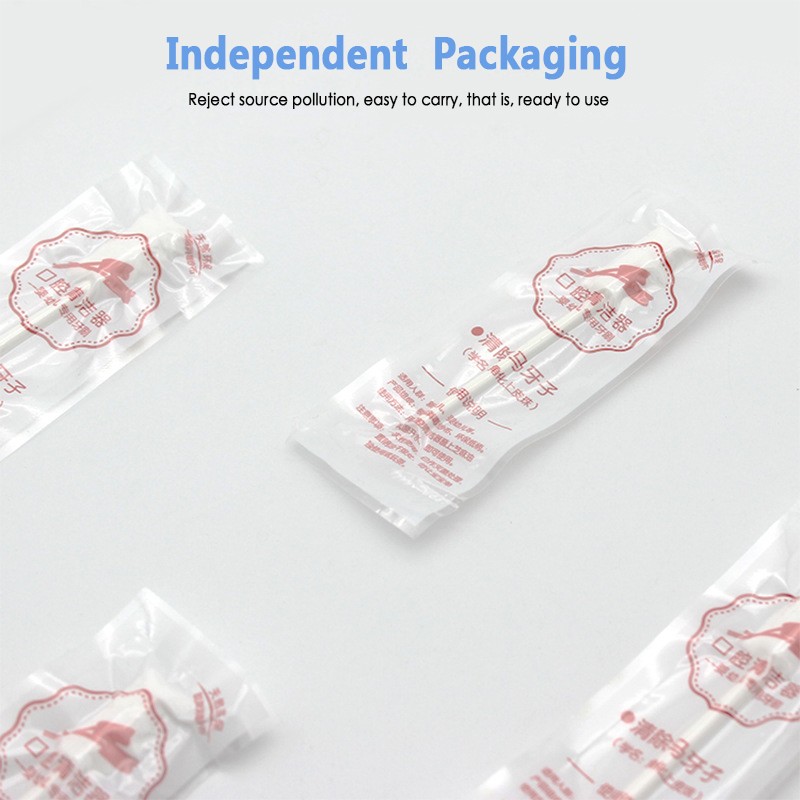 30pcs Disposable Baby Toothbrush Paper Applicator Handle Tongue Cleaner Gauze Cleaner Independent Package Tongue Brush Baby Care