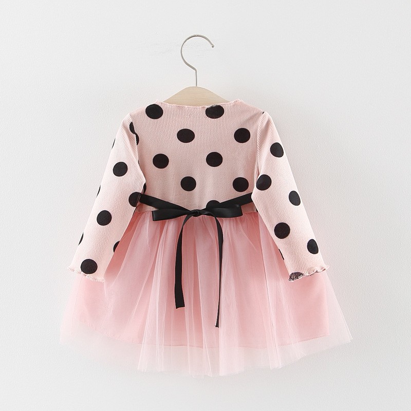 Spring Autumn Infant Baby Girls Dress Cotton Long Sleeve Baby Dress Polka Dot Daisy Flower Baby Autumn Clothes