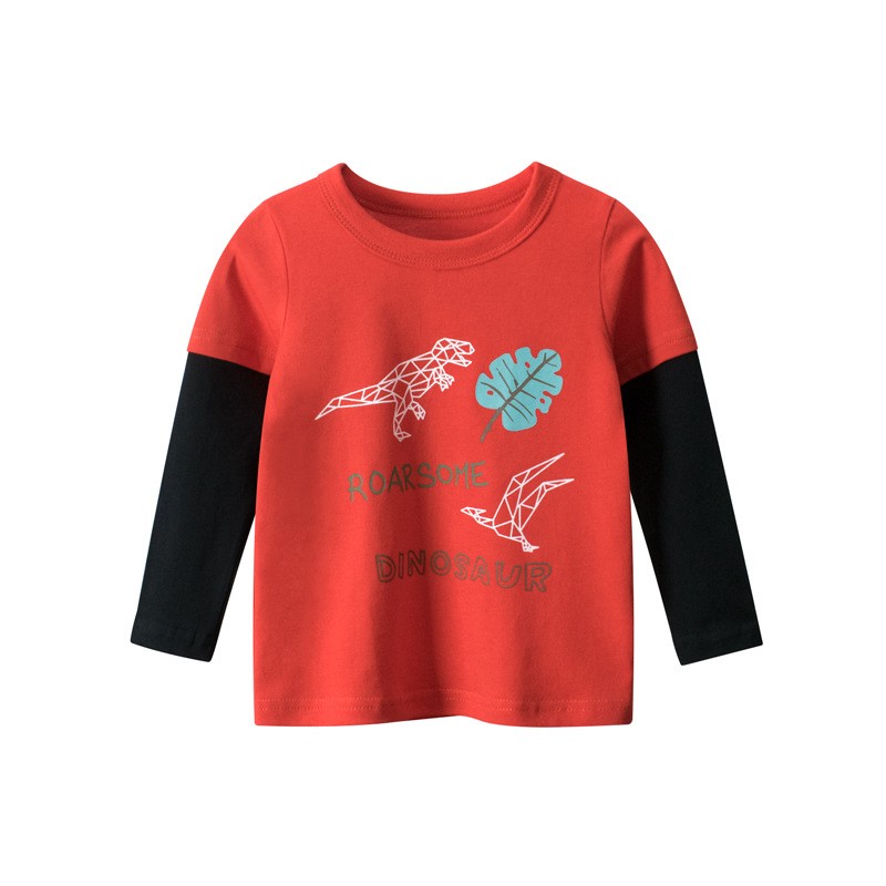 Kids Boys Long Sleeve T-shirt Cartoon Printed Children Baby Boys Tops