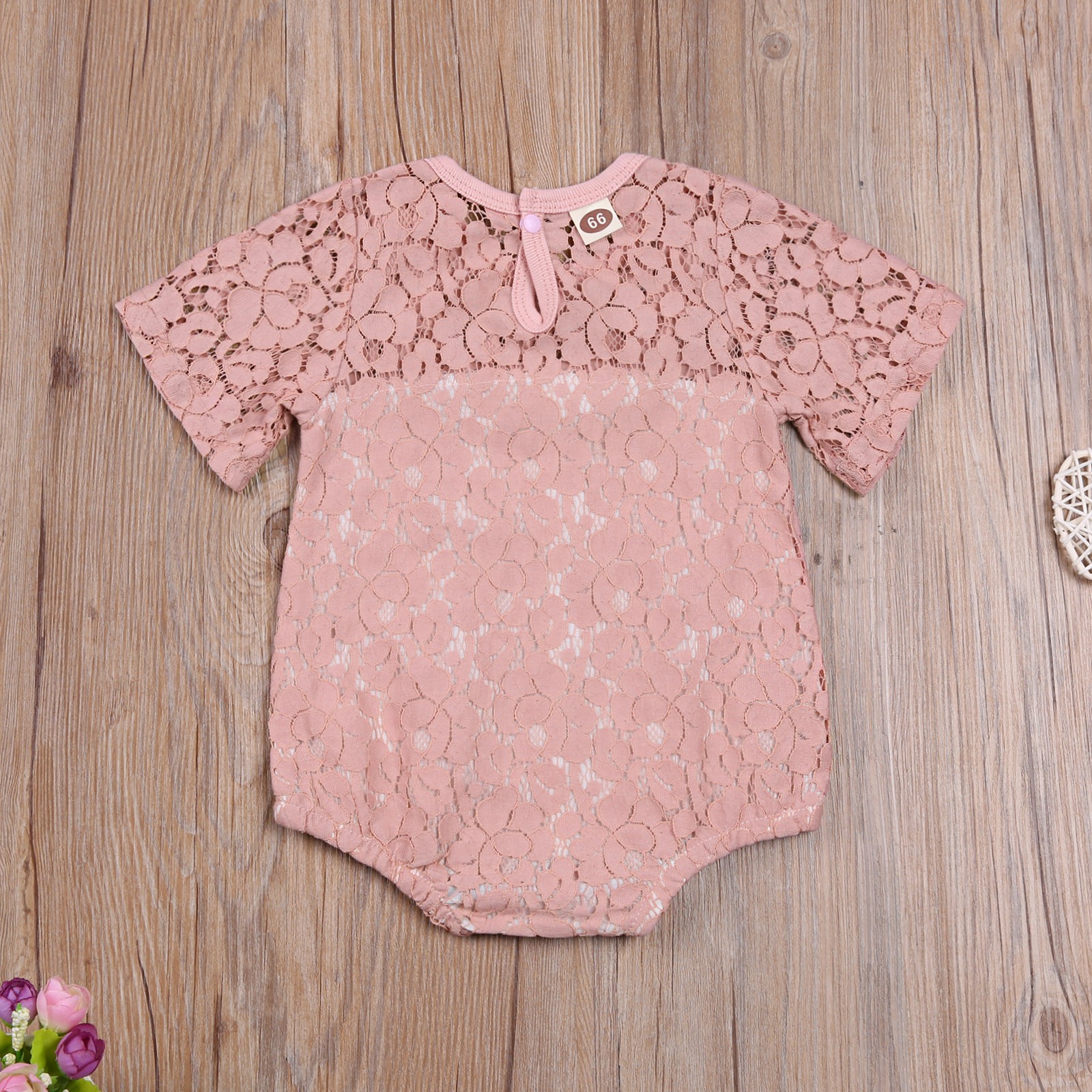 Ma & Baby - Lace Ruffled Jumpsuit For Baby Girls 0-18 Months Summer Newborn Clothes