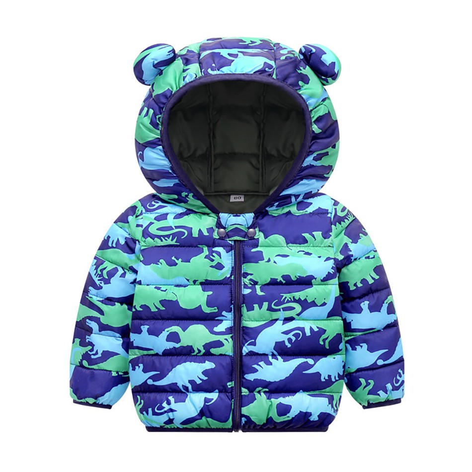 Autumn Winter Baby Kids Solid Outerwear Infant Boys Girls Hooded Jacket Coats Clothes Christmas Cotton Quilted Clothes JYF