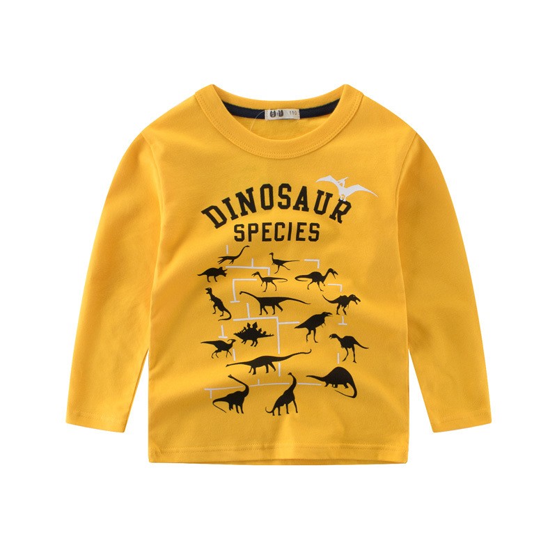 Kids Boys Dinosuar Printed T-Shirt Long Sleeve Cotton Children Tops Autumn