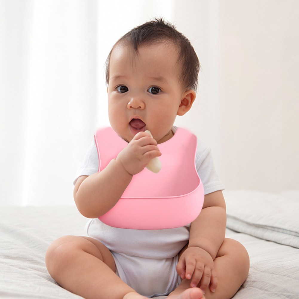 Baby Silicone Tableware Set Baby Feeding Dishes BPA Free Bowl Plate Bibs Spoon Fork Sets Children Non-slip Dinnerware