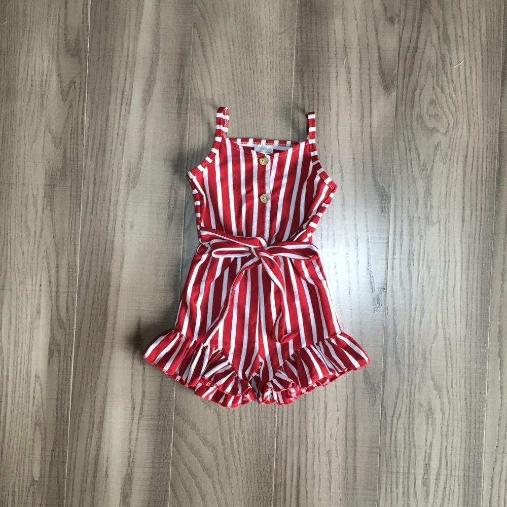 Baby Girls Summer Clothes Girls Stripe Romper Girls Pink Romper With Belt