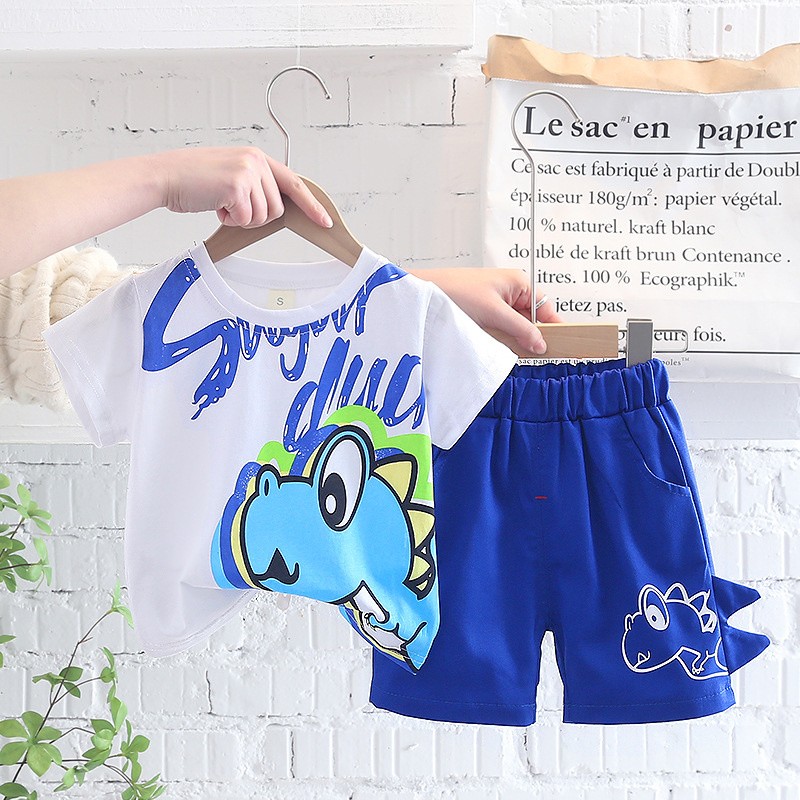 New summer baby boys children's clothing girls cute cartoon cotton T-shirt shorts 2pcs/sets baby casual outfit kids tracksuits