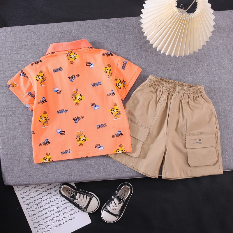 2022 summer baby clothes suit children boys tiger shirt shorts 2pcs/set baby casual clothes infant kids tracksuit suit