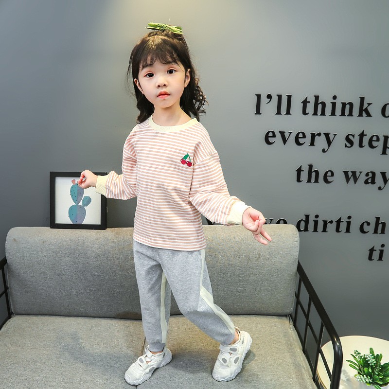 Baby Girls Clothes Sets Kids 2022 Fashion Infant Spring Autumn Cotton 2pcs Outfits Striped Sweatshirt+Pants Baby Tracksuit