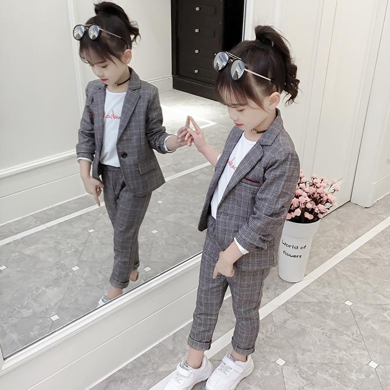 Teen Girls Clothes Set Autumn Girls Solid Suit Jackets + Pants 2pcs School Girls Casual Children Clothes 8 10 12 Years