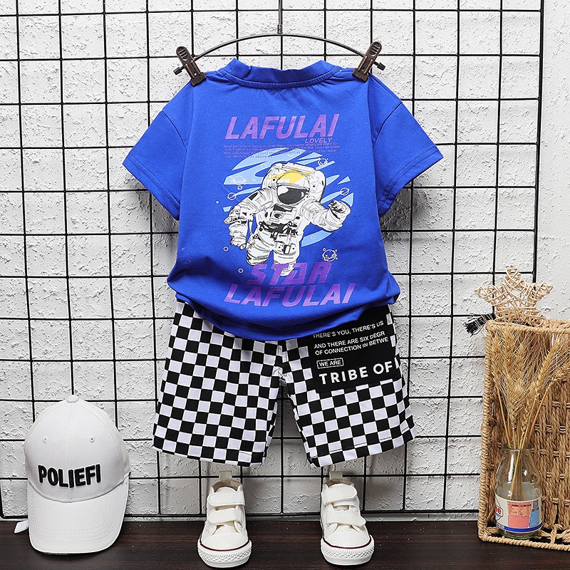 New Summer Children Clothes Baby Boys Girls Outfits Cartoon Cotton T-shirt 2pcs/sets Infant Kids Trend Toddler Tracksuits