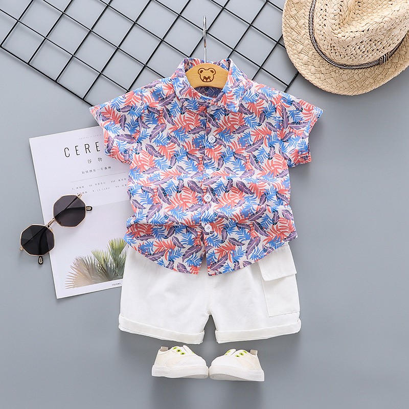 New Summer Baby Clothes Suit Children Boys Fashion Printed T-shirt + Pants 2 Pieces/Set Toddler Sports Casual Uniforms Kids Tracksuits