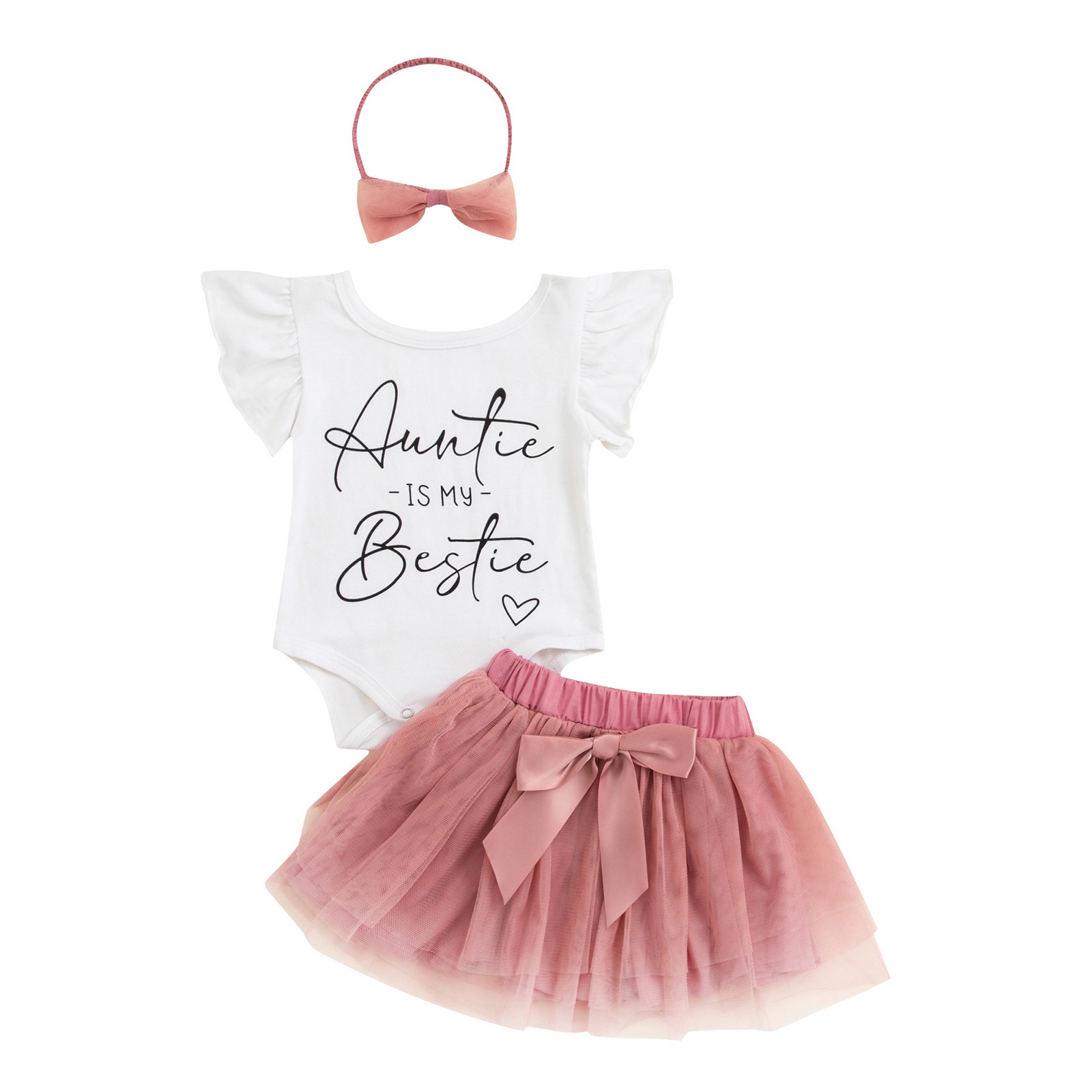 Ma&Baby 6M-4Y Newborn Infant Baby Girls Clothes Set Summer Letter Romper Ruffle Tulle Pants Cute Girls Outfits Costumes D01