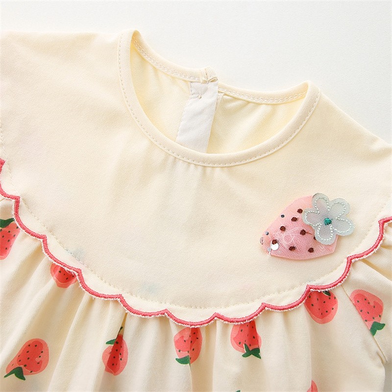 LAUDKA 0-24M Summer Baby Girl Clothes Strawberry Print Cotton Clothes Newborn Baby Princess Girls Underwear