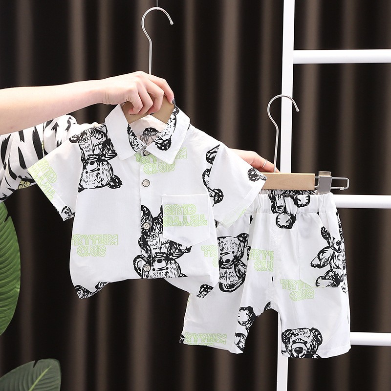 New Summer Baby Clothes Suit Children Boys Girls Fashion Shirt Shorts 2 Pieces/Set Toddler Cartoon Casual Uniforms Kids Tracksuits