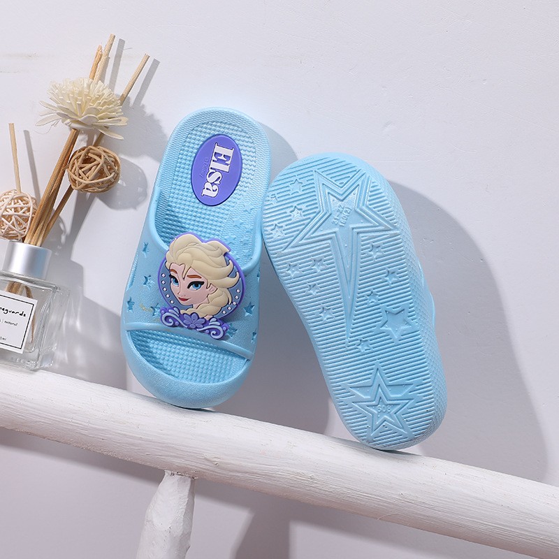 Disney Summer New Frozen Princess Slippers Non-slip Home Indoor Boys Mickey Mouse Cute Princess Off-Beach Shoes