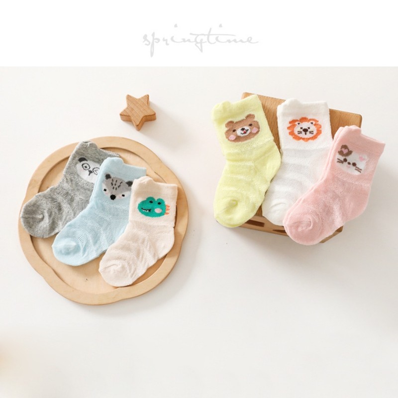 1 Pairs Infant Thin Mesh Sock Cute Cartoon Newborn Baby Socks Short Tube Boys Girls Baby Socks Floor Socks Kids Sock