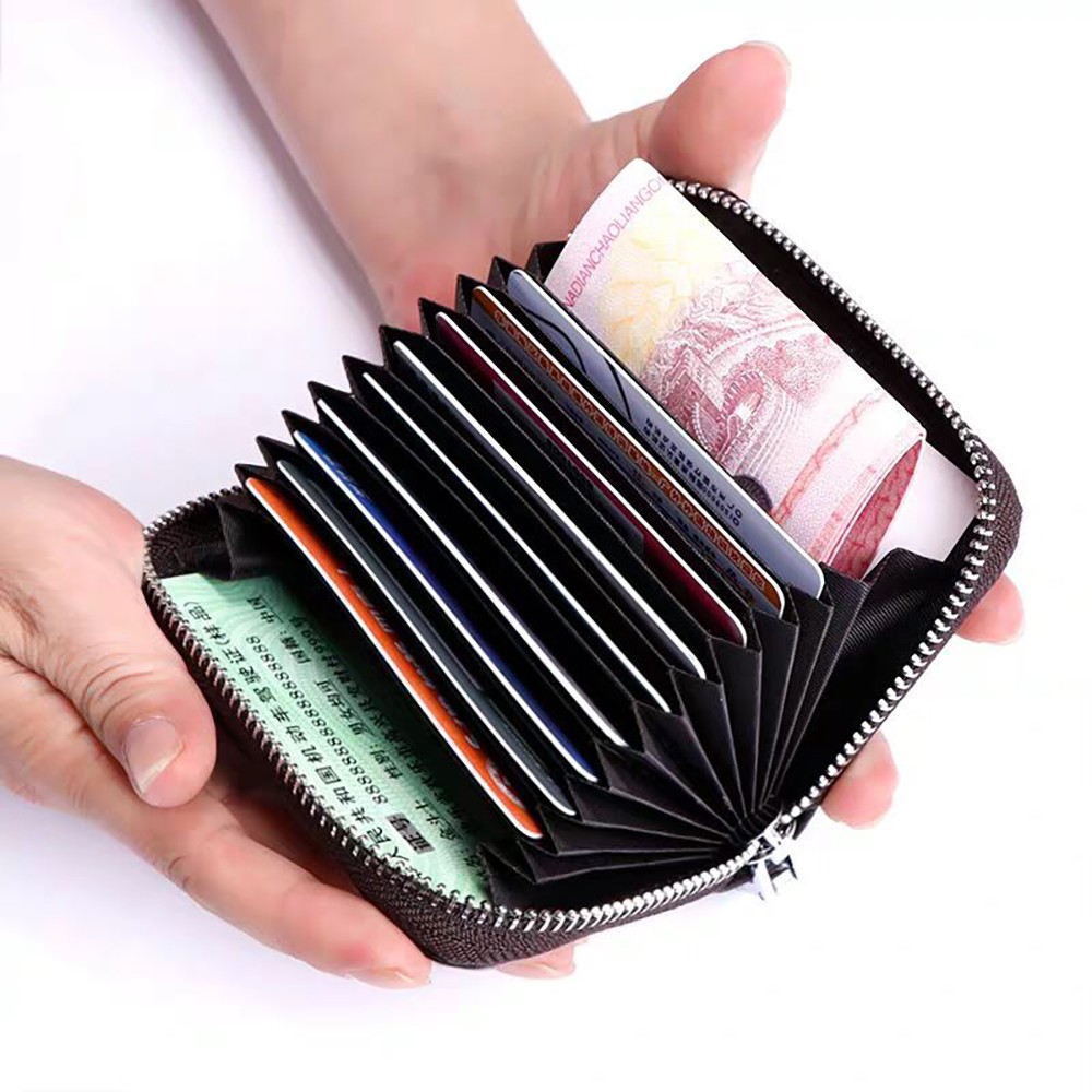 New Luxury Classic Women Bag Brand Fashion Sheepskin Business Card Holder Genuine Leather Credit Card Holder