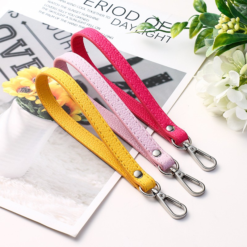 Wrist Bag Strap Handle Fashion PU Leather Women Girls Purse Strap Bag Small Bag Strap Solid Color Replacement Purse Strap