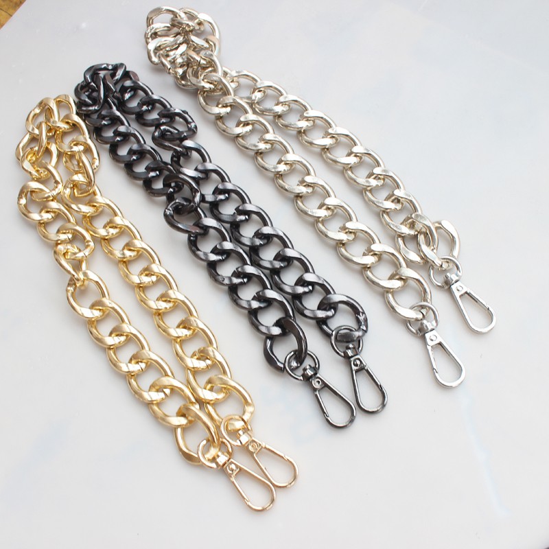 30/60/100cm Replacement Metal Chain For Handbag Handle Bag Black Silver Golden DIY Jewelry Accessories For Bag Hardware Belt