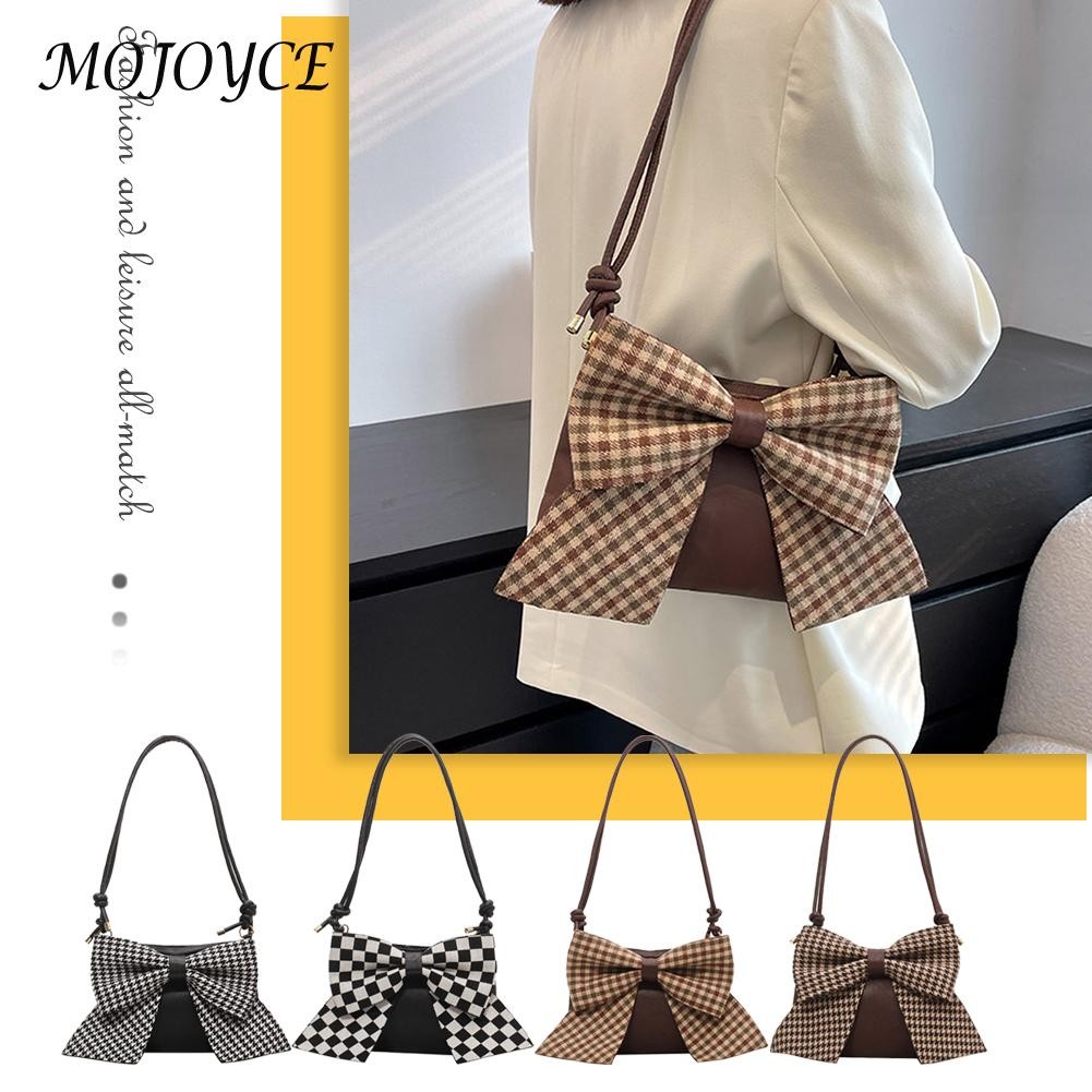 Women Shoulder Bags Fashion Shoulder Messenger Crossbody Bag Big Bowknot PU Leather Small Square Bag Travel Clutch