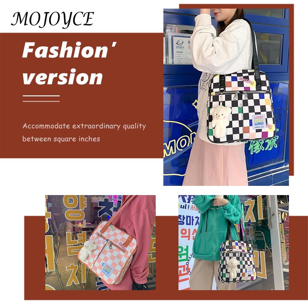 Preppy style women shoulder bag fashion mesh handbag female nylon shopping messenger bag retro casual handbag for travel