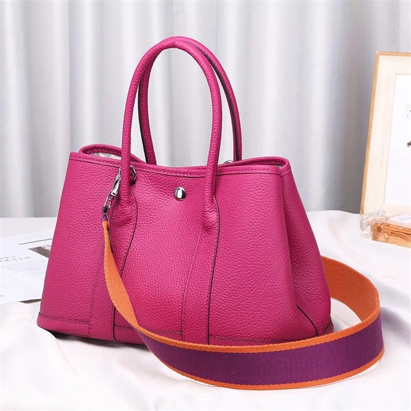 2020 100% Genuine Leather Luxury Women Tote Bag Famous Brand Garden Party Handbag Cowhide Bag Lady Classic Shoulder Bag