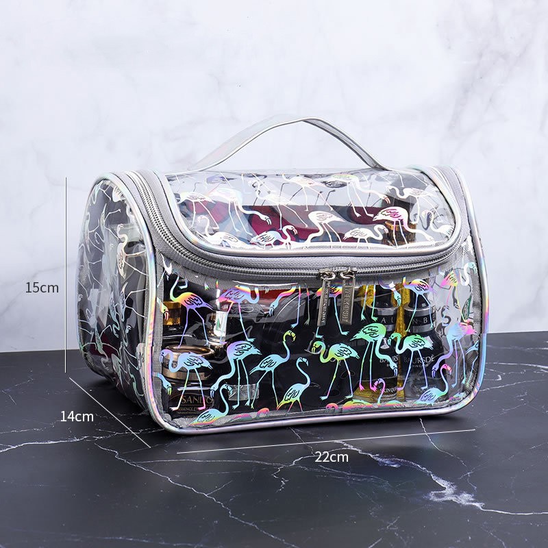 Bfuming Fashion Portable Makeup Bag for Women PVC Transparent Waterproof Large Capacity Travel Cosmetic Storage Bag