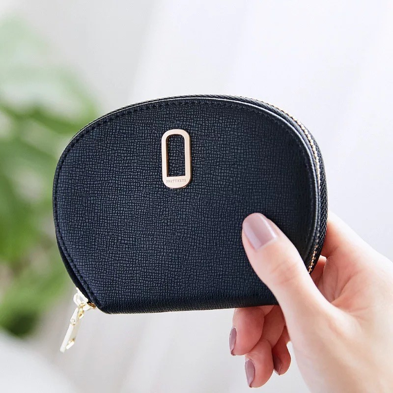 11Bits Women's Card Wallet Solid Color Zipper Organ Rfid Cardholer Pu Leather Credit Card Protecter Coin Purse Card & ID Holders