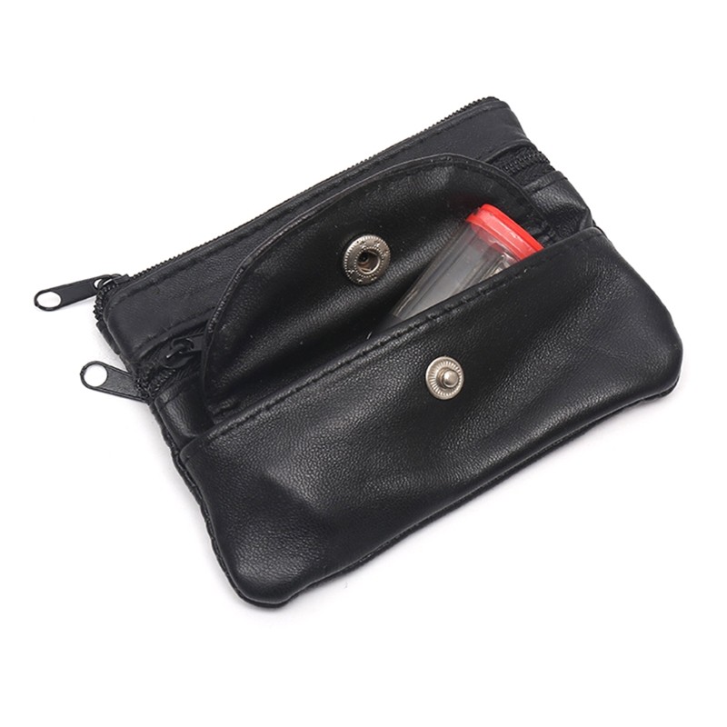 Women's Fashion Coin Purse Double Zipper Pocket Credit Card Holder Change Wallet Unisex Casual Solid Color Simple Handbag Purse