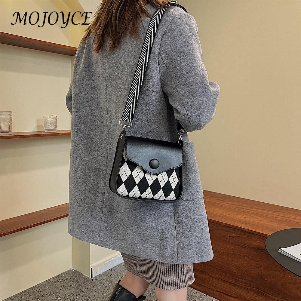 Female Retro PU Crossbody Bag Lady PU Leather Small Flap Messenger Bag for Women Shopping Fashionable Decor