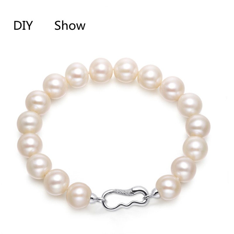 Silver 925 plated platinum inlaid pearl bracelet necklace multi-row double row connection buckle DIY jewelry accessories